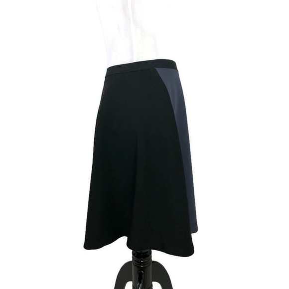 Tahari Women's Size 10 Circle Skirt Colorblock Black Gray Polyester Lined - Picture 4 of 8